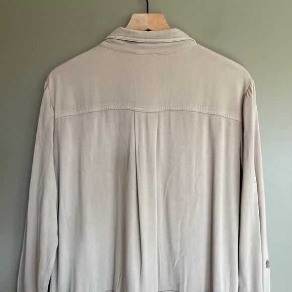 SUNDAYS SENNA ROMPER IN BRINDLE Size Large Taupe Grey Long Sleeve Utility Chic - Picture 14 of 16